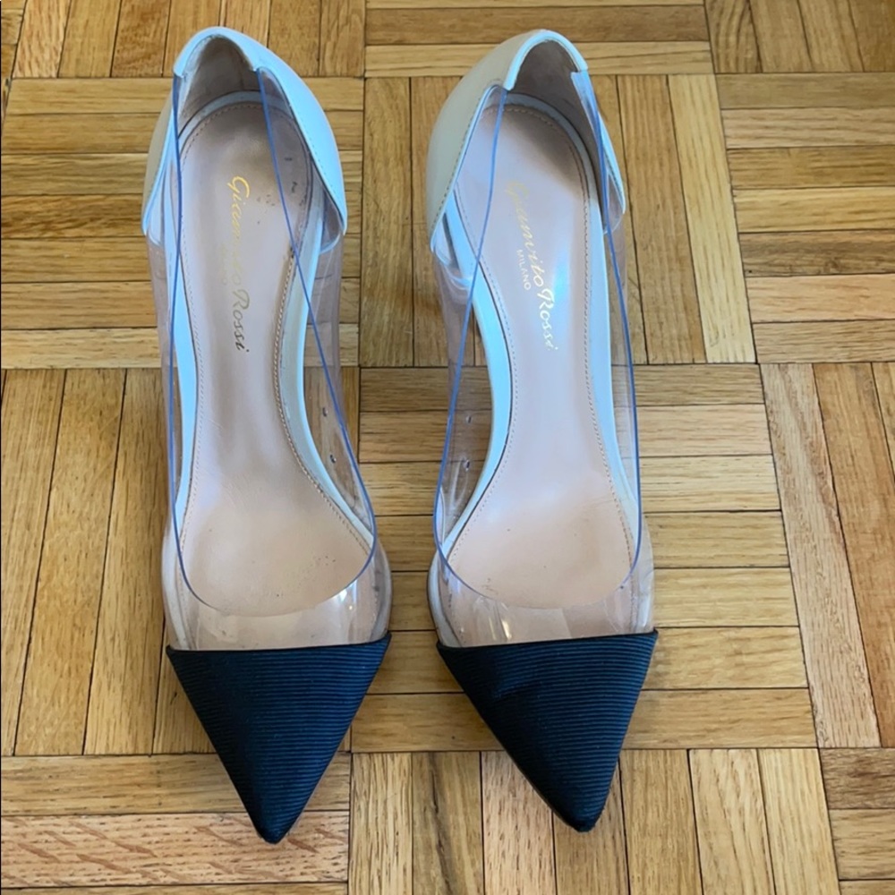 Gianvito Rossi plexi pumps with leather and PVC